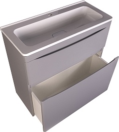 Style Line Тумба под раковину Бергамо Мини 80 серая Люкс антискрейтч Plus – фотография-3